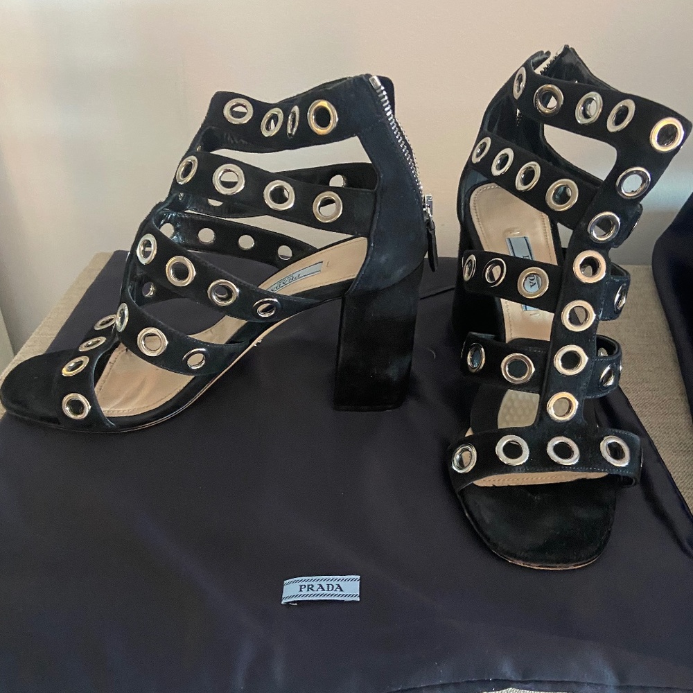 Prada grommet sandal